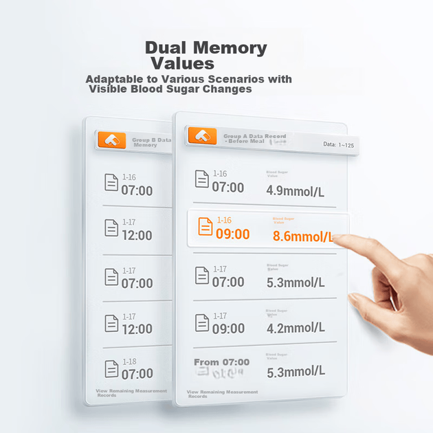 Глюкометр Yuwell 580 медичного класу для дому, з голосовим оповіщенням, набір 200 тест-смужок - Фото 8 Глюкометр Yuwell 580 медичного класу для дому, з голосовим оповіщенням, набір 200 тест-смужок - зображення 8