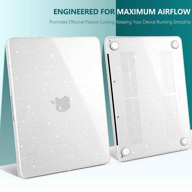 Силиконовый чехол Glitter Case для Apple MacBook Neo 13 A3404 прозрачный с защитой от царапин Clear. - Фото 9 Силиконовый чехол Glitter Case для Apple MacBook Neo 13 A3404 прозрачный с защитой от царапин Clear. - изображение 9