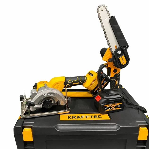 Набор инструментов Krafftec 6в1 48V 6.0Ah з 4 аккумуляторами та 2 зарядками - Фото 6 Набор инструментов Krafftec 6в1 48V 6.0Ah з 4 аккумуляторами та 2 зарядками - изображение 6