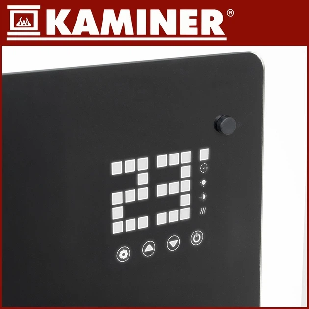 Электрический стеклянный конвектор Kaminer Zelva 2500 Вт Wi-Fi с пультом, черный (26572) - изображение 5