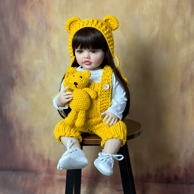 Реалістична Кукла Реборн 55 см повністю вінілова Doll Reborn Baby К0100227 - зображення 7