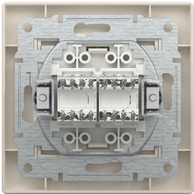 Розетка комп'ютерна RJ45 UTP кат. 5Е подвійна Schneider Electric Asfora Крем EPH4400123 - зображення 2