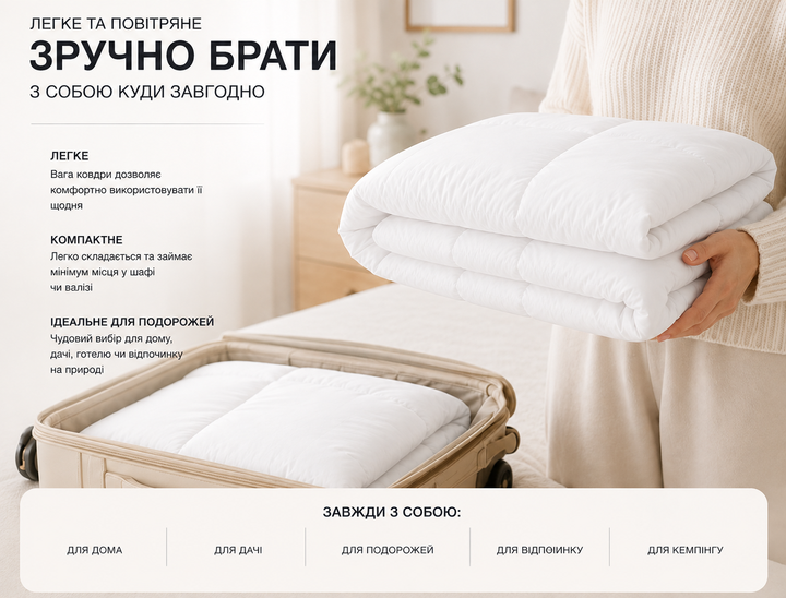 Лёгкое и тёплое одеяло. Размер 140*210 - изображение 3