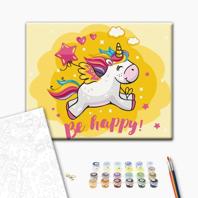 Картина по номерам Brushme Счастливый единорог 30x40 KBS0110 - изображение 2