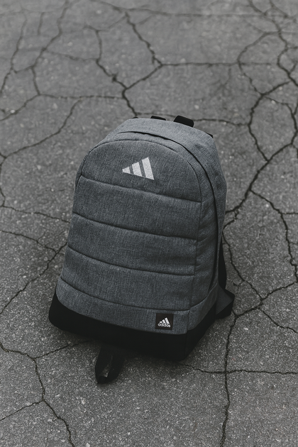 Рюкзак матрас Adidas серый меланж, 2 ручки,18*47*33см, 25 литров - изображение 2