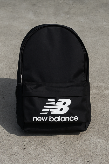 Рюкзак черный New Balance с большим белым логотипом, 17х43х29 см, 21 литр - изображение 8