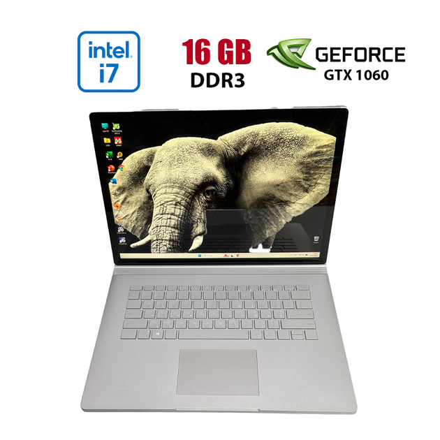 Ноутбук-трансформер Microsoft Surface Book 2 1793 2in1 / 15.6" (3240x2160) IPS / Intel Core i7-8650U (4 (8) ядер по 1.90 - 4.2 GHz) / 16 GB DDR3 / 512 GB SSD / nVidia GeForce GTX 1060 6 GB, 6 GB GDDR5, 192-bit / WebCam б/в - Фото 1 Ноутбук-трансформер Microsoft Surface Book 2 1793 2in1 / 15.6" (3240x2160) IPS / Intel Core i7-8650U (4 (8) ядер по 1.90 - 4.2 GHz) / 16 GB DDR3 / 512 GB SSD / nVidia GeForce GTX 1060 6 GB, 6 GB GDDR5, 192-bit / WebCam б/в - зображення 1