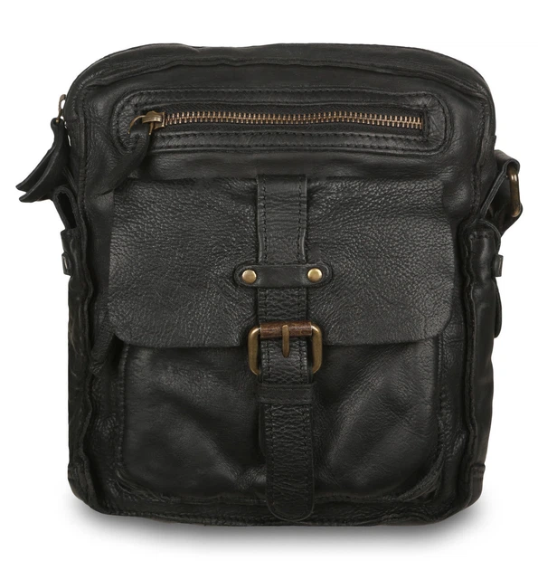 Кожаная сумка через плечо Ashwood Leather SERGIO BLK - Фото 1 Кожаная сумка через плечо Ashwood Leather SERGIO BLK - изображение 1