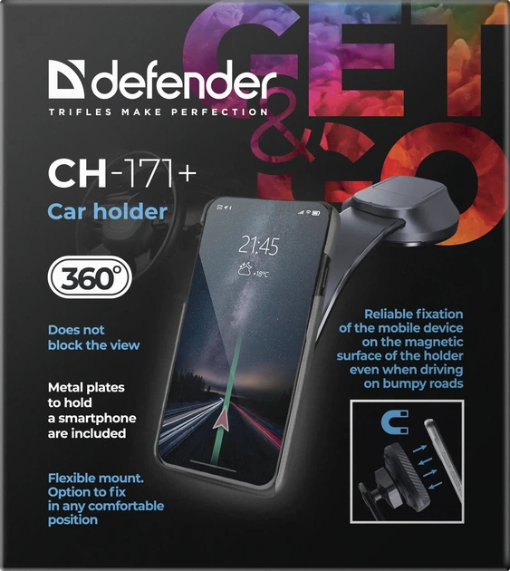 Автодержатель для телефона Defender CH-171+ Magnetic Black (4745090826173) - изображение 14