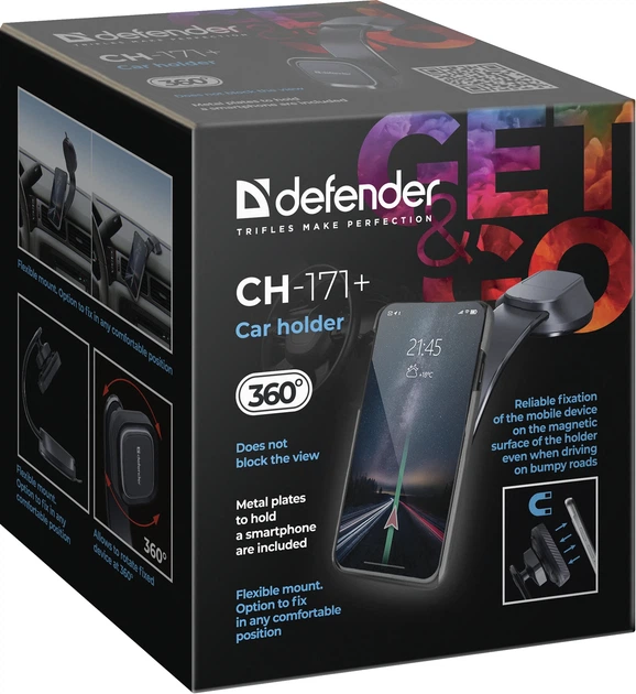 Автодержатель для телефона Defender CH-171+ Magnetic Black (4745090826173) - изображение 13