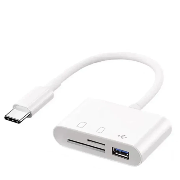 Адаптер Type-C 3 в 1 TF, SD кардридер Memory Card Reader - Фото 2 Адаптер Type-C 3 в 1 TF, SD кардридер Memory Card Reader - изображение 2