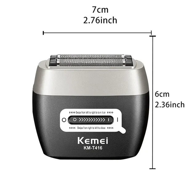 Бездротова бритва для чоловіків USB-C Kemei KM-T416 Чорна - изображение 2
