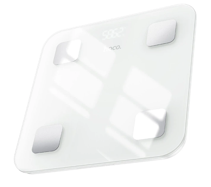 Смарт-ваги Hoco HI21, 3хААА, BT4.2, 0.1-180 kg, white - зображення 2