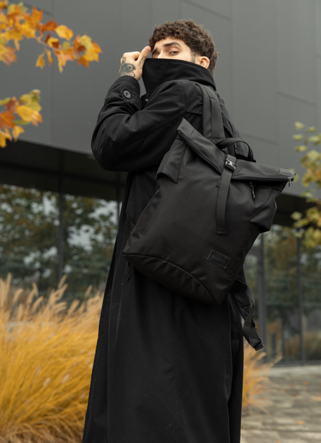 Городской водоотталкивающий городской рюкзак-ролтоп Sambag RollTop из ткани Черный - Фото 10 Городской водоотталкивающий городской рюкзак-ролтоп Sambag RollTop из ткани Черный - изображение 10