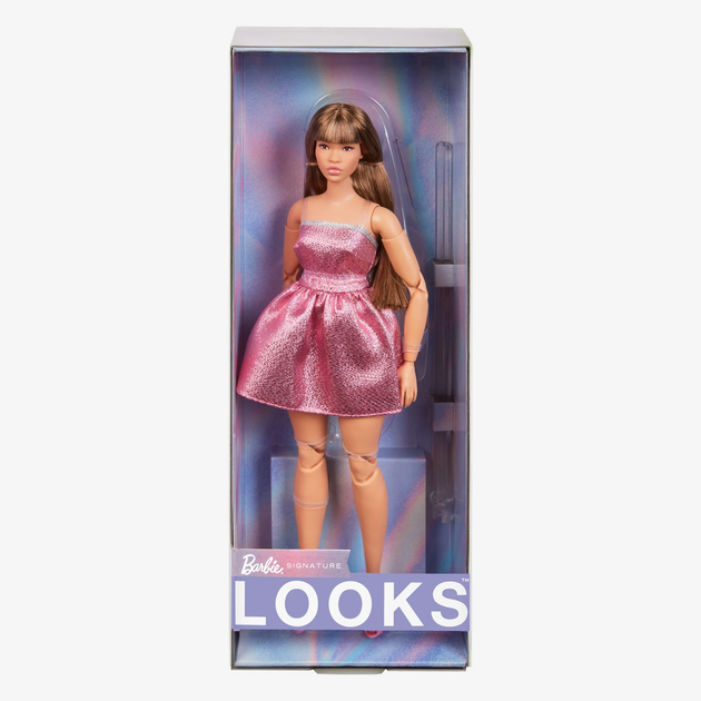 Лялька Барбі колекційна Пишна з довгим каштановим волоссям Barbie Signature Looks Modern Y2K Fashion, Curvy Long Brown Hair #24 (HRM16) - Фото 7 Лялька Барбі колекційна Пишна з довгим каштановим волоссям Barbie Signature Looks Modern Y2K Fashion, Curvy Long Brown Hair #24 (HRM16) - зображення 7