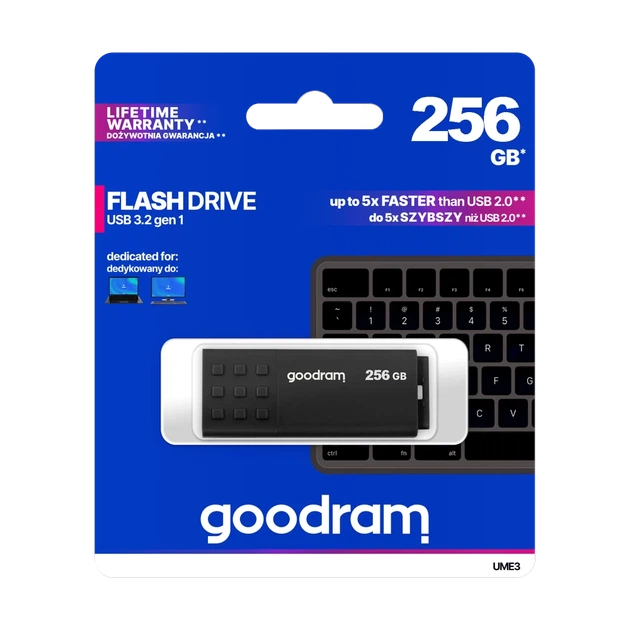 Флеш-накопичувач Goodram USB 3.2 256GB Black (TGD-UME32560KOR11) - Фото 1 Флеш-накопичувач Goodram USB 3.2 256GB Black (TGD-UME32560KOR11) - зображення 1