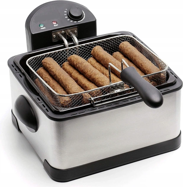 Фритюрница Clatronic FR 3195, 4 л, 2 корзины, 2000 Вт, нержавеющая сталь, холодная зона - изображение 4
