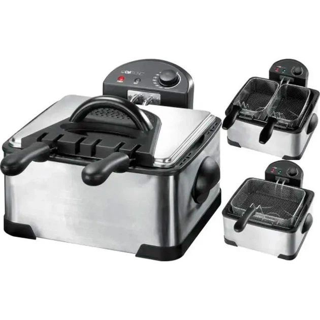 Фритюрница Clatronic FR 3195, 4 л, 2 корзины, 2000 Вт, нержавеющая сталь, холодная зона - изображение 8