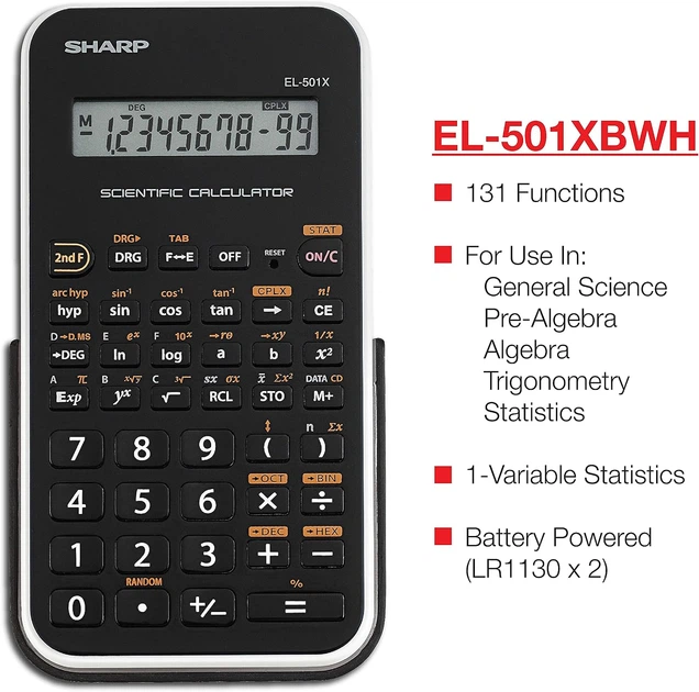 Инженерный калькулятор Sharp EL501X2BWH - изображение 2