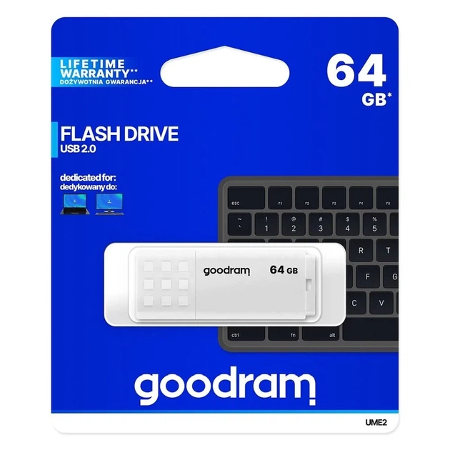 Флеш-драйв Goodram USB 2.0 64GB White (TGD-UME20640W0R11) - Фото 1 Флеш-драйв Goodram USB 2.0 64GB White (TGD-UME20640W0R11) - изображение 1