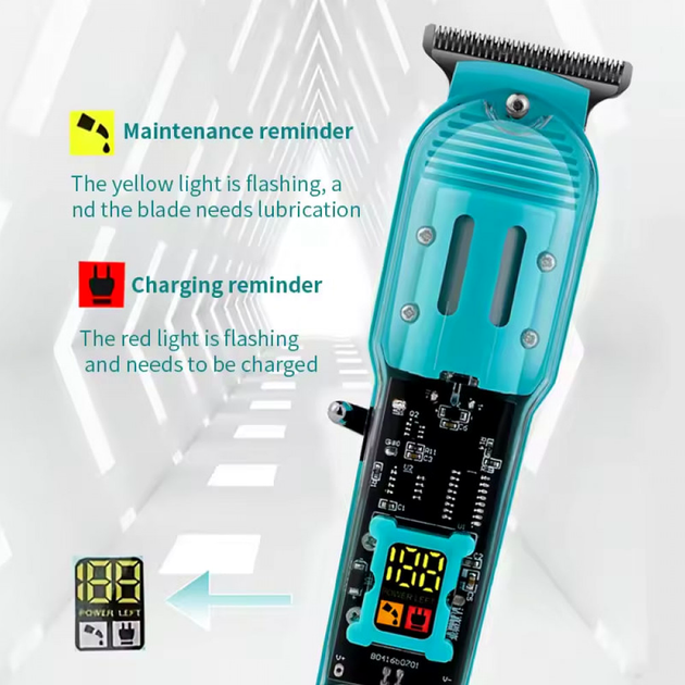Машинка для стрижки волос мощность 10 Вт USB зарядка цвет черный Color T9 - изображение 9