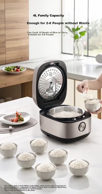 Рисоварка Midea IH нагрев, 4л, нержавеющая сталь 316, многофункциональная, для 3-4 человек, MB-HC459S - изображение 5