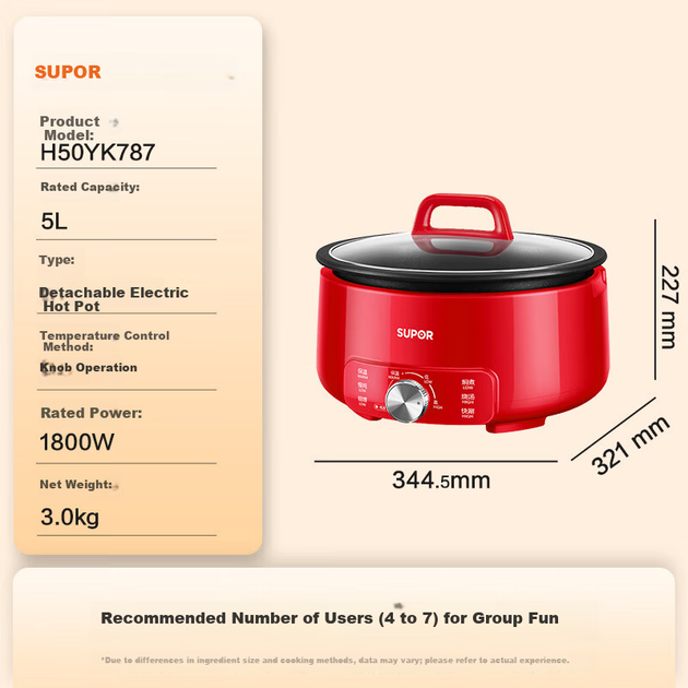 Электрокастрюля SUPOR 5 л, H50YK787 - изображение 2