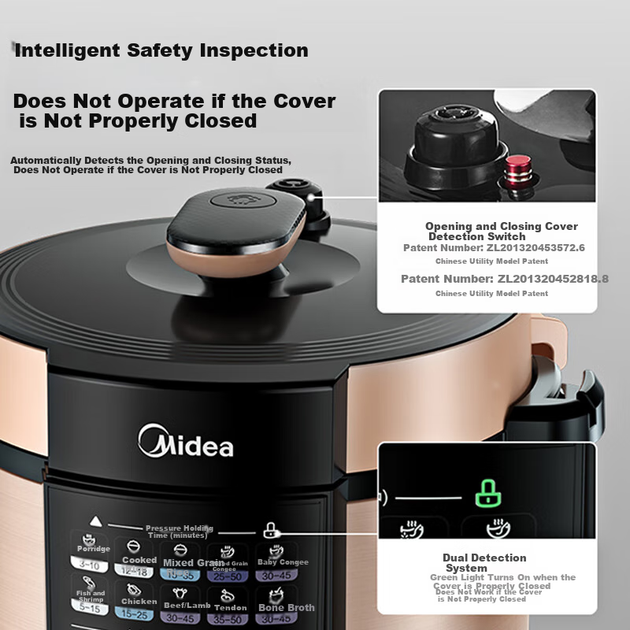 Скороварка электрическая Midea домашняя двойная чаша 5л многофункциональная - изображение 5