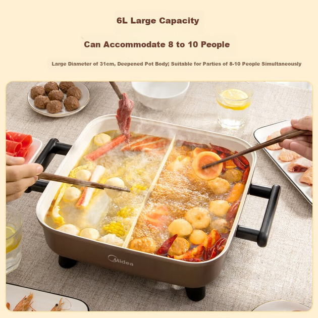 Электросковорода Midea Hot Pot MC-DY3030 двухсторонняя, 6л, 1800Вт - изображение 2
