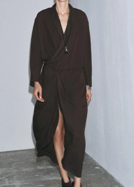 Плаття Zara 18202 Темний коричневий M (8939) - Фото 1 Плаття Zara 18202 Темний коричневий M (8939) - зображення 1