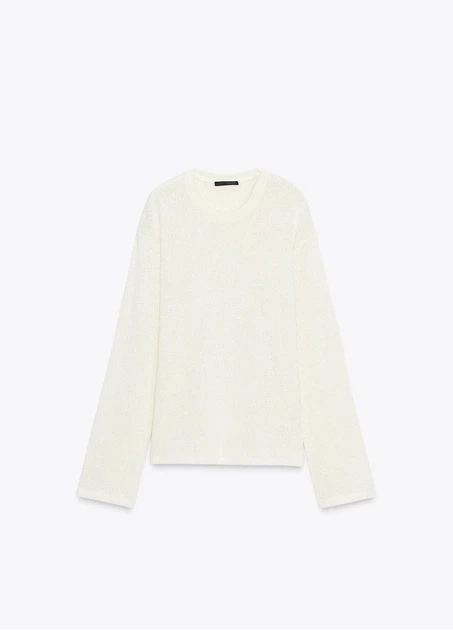 Светр Zara 18279 Молочний L (0347) - Фото 3 Светр Zara 18279 Молочний L (0347) - зображення 3