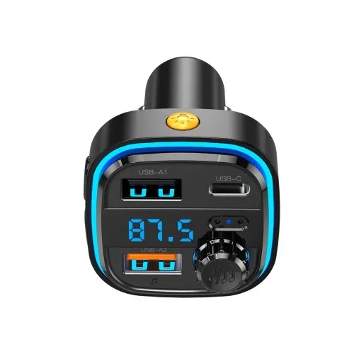 ФМ-модулятор XO BCC08 MP3 5V/3.1A Car Charger with Ambient Light Чорний - Фото 6 ФМ-модулятор XO BCC08 MP3 5V/3.1A Car Charger with Ambient Light Чорний - изображение 6