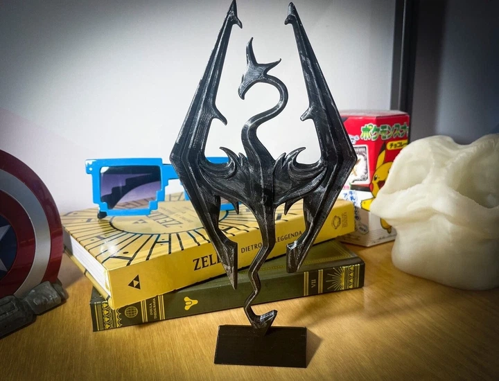 Статуэтка The Elder Scrolls Skyrim Дракон символ Скайрима декоративная фигурка для игровой зоны 15 см - изображение 7