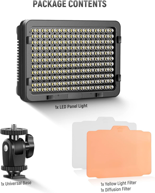 Накамерный LED видеосвет NEEWER 176 LED 5600K, регулировка 10–99%, дисплей, 1/4″, для DSLR - изображение 8