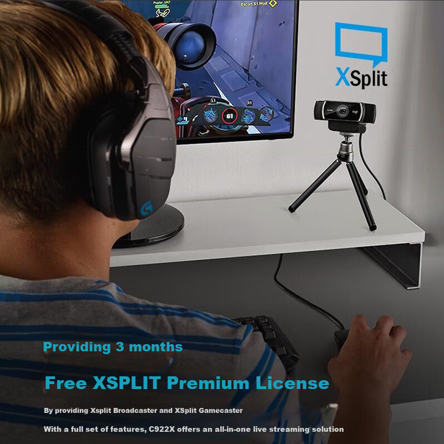 Веб-камера Logitech C922 Pro Stream 1920x1080 Full HD Black - зображення 6