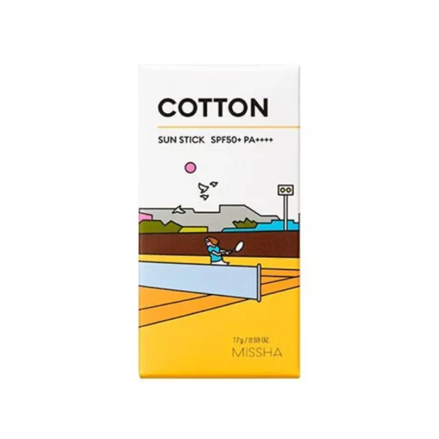 Сонцезахисний стік Missha Cotton Sun Stick SPF50+ PA++++ 17g — матовий захист та комфорт для шкіри - изображение 3