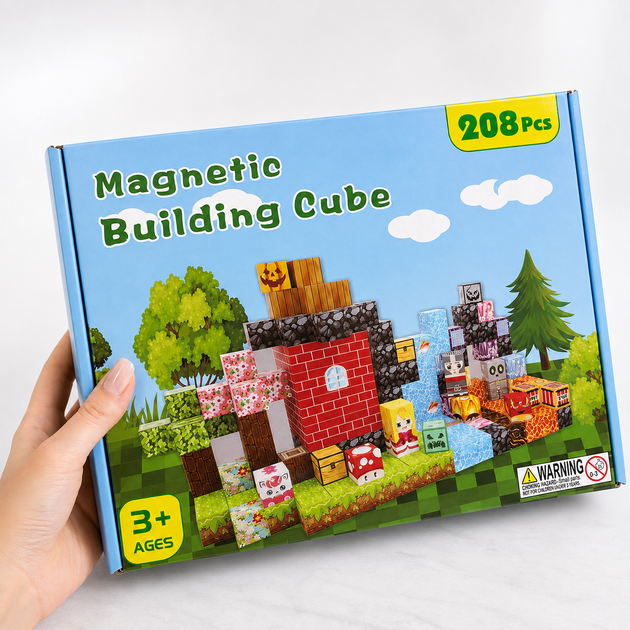 Магнітний конструктор Minecraft 208 шт по грі Майнкрафт Два світи: Вода та Лава Mk001064 - Фото 2 Магнітний конструктор Minecraft 208 шт по грі Майнкрафт Два світи: Вода та Лава Mk001064 - зображення 2