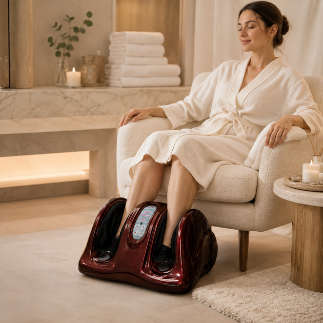 Массажер роликовый для стоп ног с пультом Foot Massager с компрессионным массажем / Массажер 5 режимов массажа - изображение 4