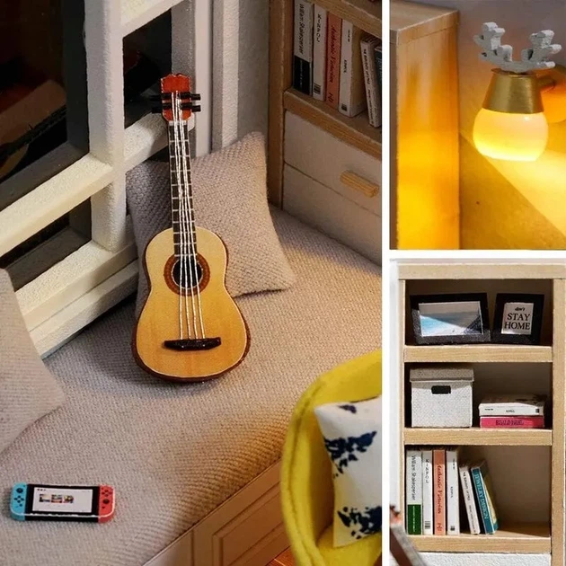 Румбокс Сонячна Студія Roombox Sunshine Study DIY Cute Room Інтер'єрний конструктор QT-007 - зображення 9
