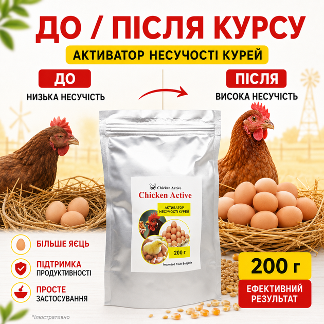 Повышение несучьсти Chicken Active Для курей-несучек, 200 г Кормовая добавка для курей несучек - изображение 5