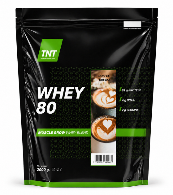 Сывороточный протеин 80% TNT Whey Protein 9091 2 кг + Омега-3 TNT 60 капсул Кофейный крем - Фото 1 Сывороточный протеин 80% TNT Whey Protein 9091 2 кг + Омега-3 TNT 60 капсул Кофейный крем - изображение 1