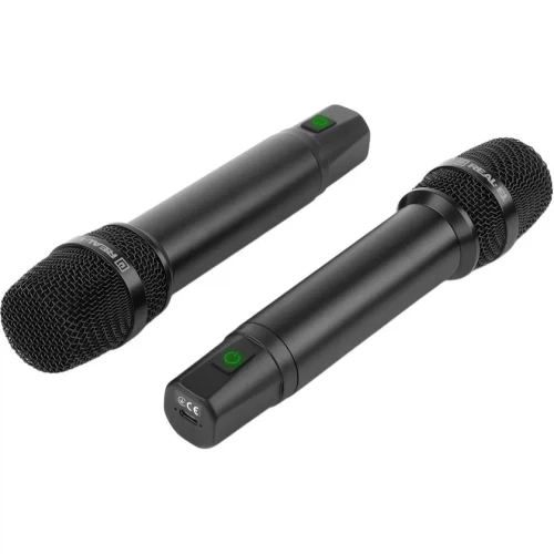 Мікрофон для караоке REAL-EL KM-850, Black, 6.35 мм jack, підключення бездротове, - 60 дБ, радіус дії до 25 м, 2 шт (EL121900002) - изображение 3