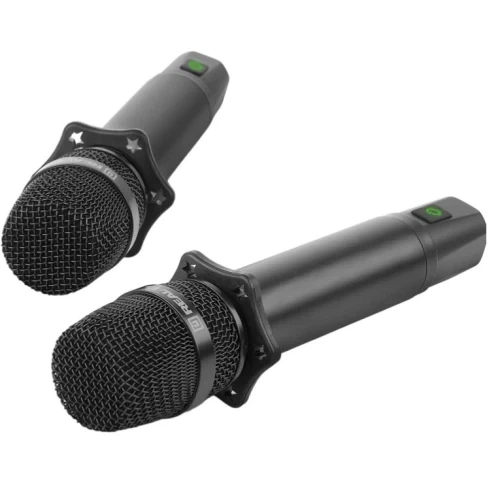 Мікрофон для караоке REAL-EL KM-850, Black, 6.35 мм jack, підключення бездротове, - 60 дБ, радіус дії до 25 м, 2 шт (EL121900002) - изображение 5