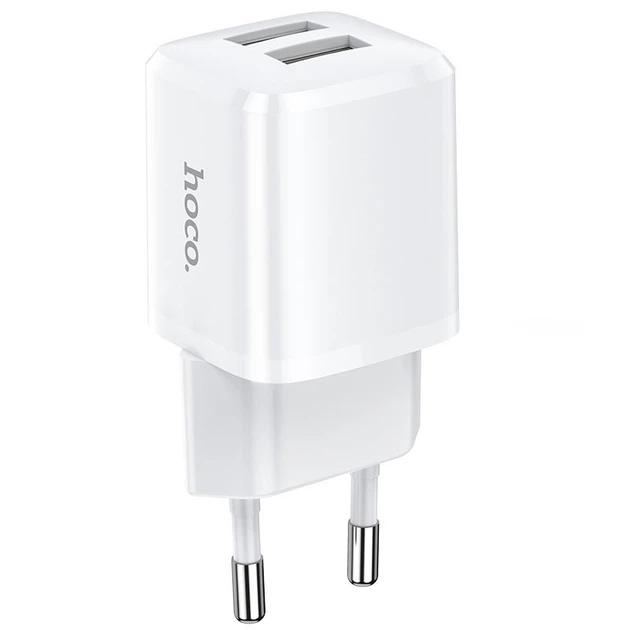 Мережевий зарядний пристрій HOCO N8 Briar dual port charger Micro USB cable 12W White - зображення 6