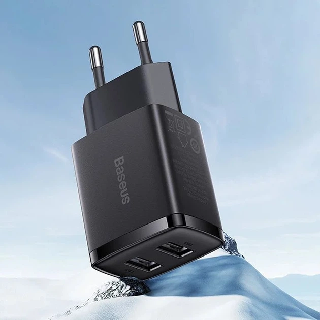 Мережевий зарядний пристрій Baseus Compact Charger 10.5W Black CCXJ010201 - зображення 8
