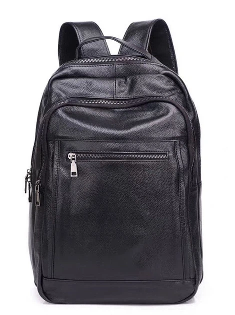 Кожаный мужской рюкзак для ноутбука и поездок черный Tiding Bag D3-93438 - Фото 2 Кожаный мужской рюкзак для ноутбука и поездок черный Tiding Bag D3-93438 - изображение 2