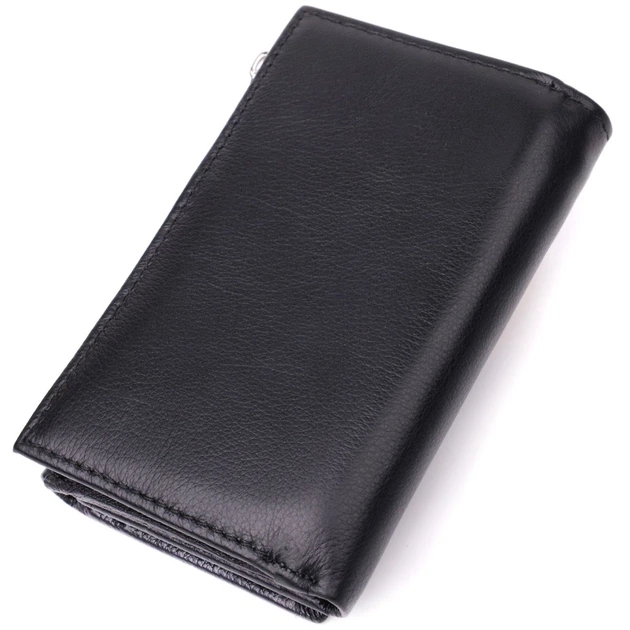 Кожаный женский кошелек в три сложения ST Leather 22488 черный - изображение 2