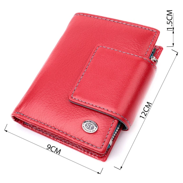 Яркий кожаный кошелек для женщин с интересной монетницей ST Leather 19448 красный - Фото 3 Яркий кожаный кошелек для женщин с интересной монетницей ST Leather 19448 красный - изображение 3