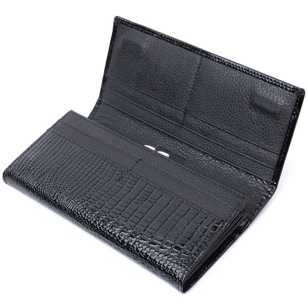 Женский кошелек из натуральной лакированной кожи ST Leather 22679 черный - изображение 6