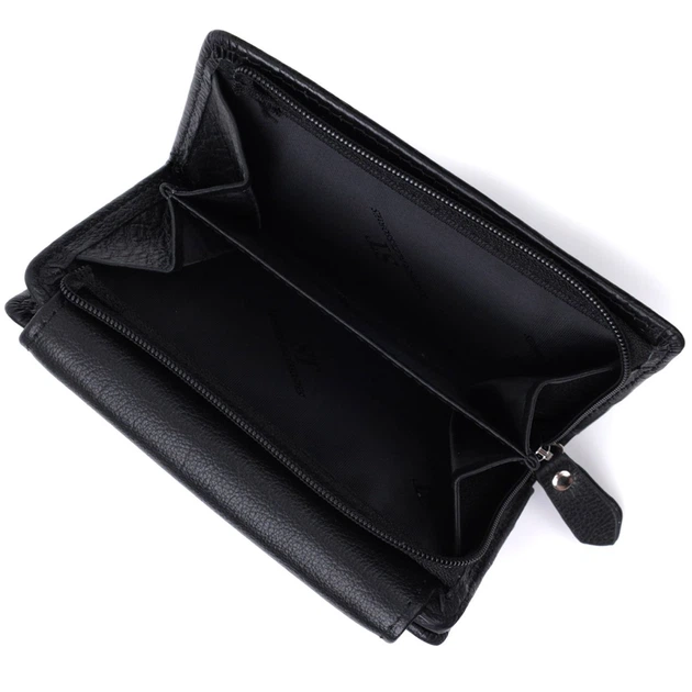 Практичний гаманець із монетницею з натуральної шкіри ST Leather 22740 чорний - зображення 10